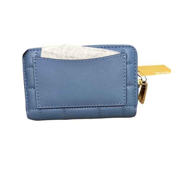 Michael Kors Leather Jet Set Card Case French Blue New with tags - Picture 2 of 4